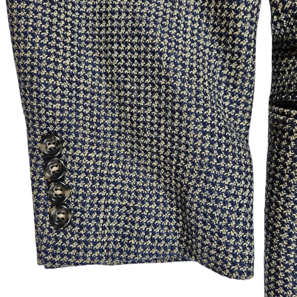 Hugo Boss Houndstooth Plaid Einstein Blazer Sport Coat Size 40R Lambswool Jacket